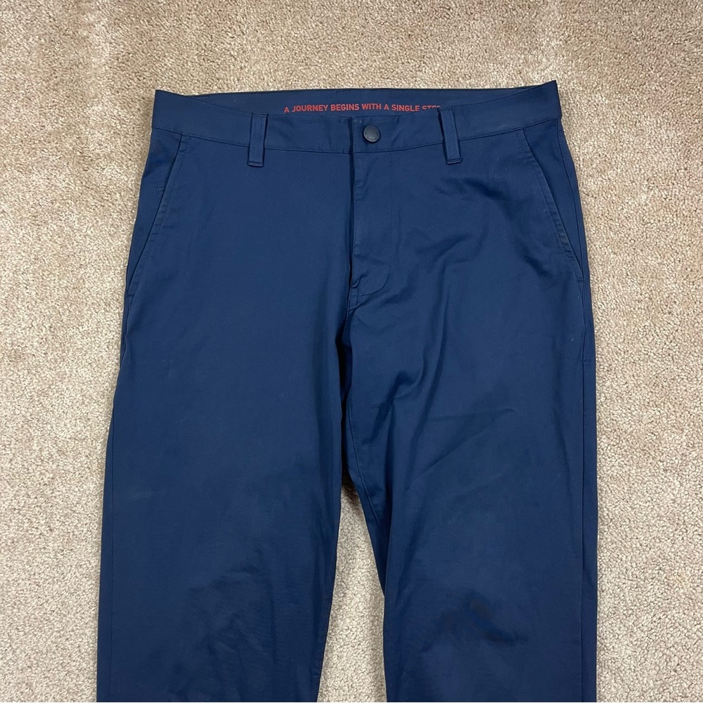 Rhone Commuter Mens Blue Slim Fit Performance Chino Golf Pants Blue Size 31x32